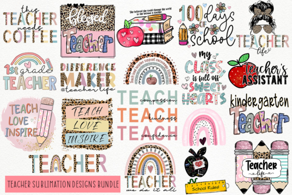 Download Teacher Sublimation Designs Bundle - Teacher sublimation designs Collection