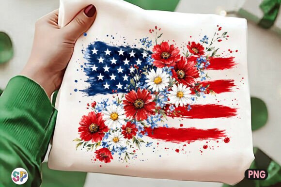 Download Patriotic Floral USA Flag PNG 4th July - Flag png Collection