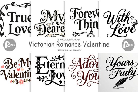 Download Victorian Valentine Quotes Digital Paper - Valentine quotes Collection