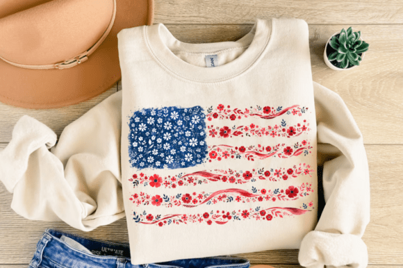 Download Floral USA Flag PNG, 4th of July PNG - Flag png Collection